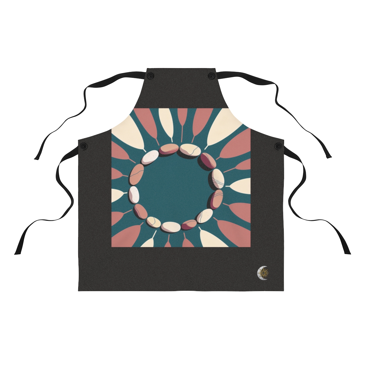 HD Pebble rings opening outward from an off-center quiet region Polyester Kitchen Apron