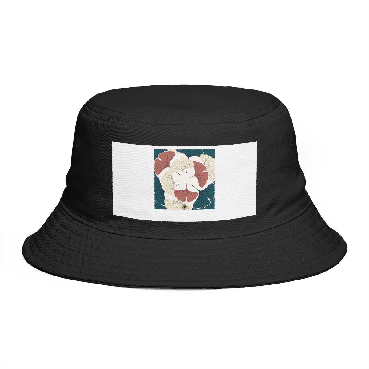 HD Ginkgo-like lobes opening outward from an off-center quiet region Bucket Hat