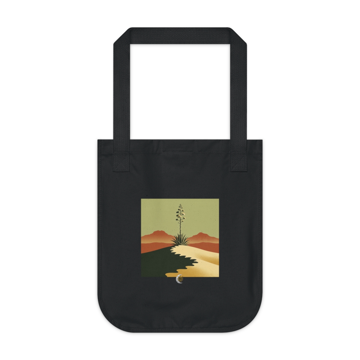 HD Flowering agave rising behind a scalloped dune Organic Canvas Tote