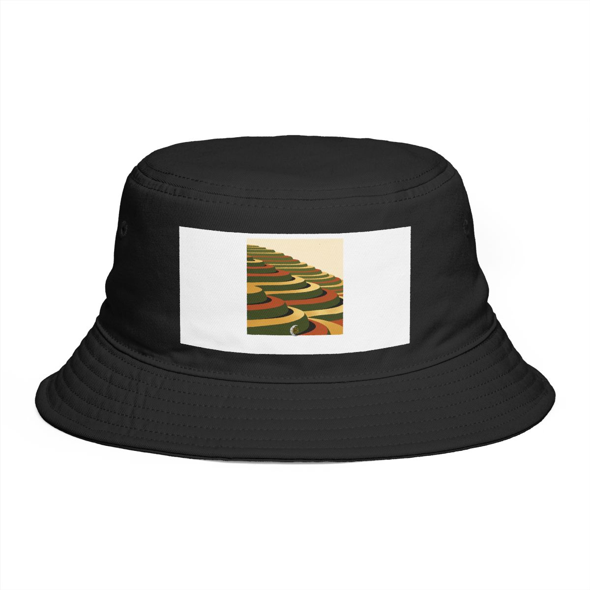 HD Terraced hillside reduced to stacked rounded color planes Bucket Hat