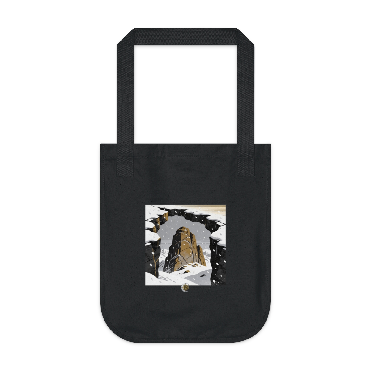 HD Granite massif framed by a broken foreground rock edge Organic Canvas Tote