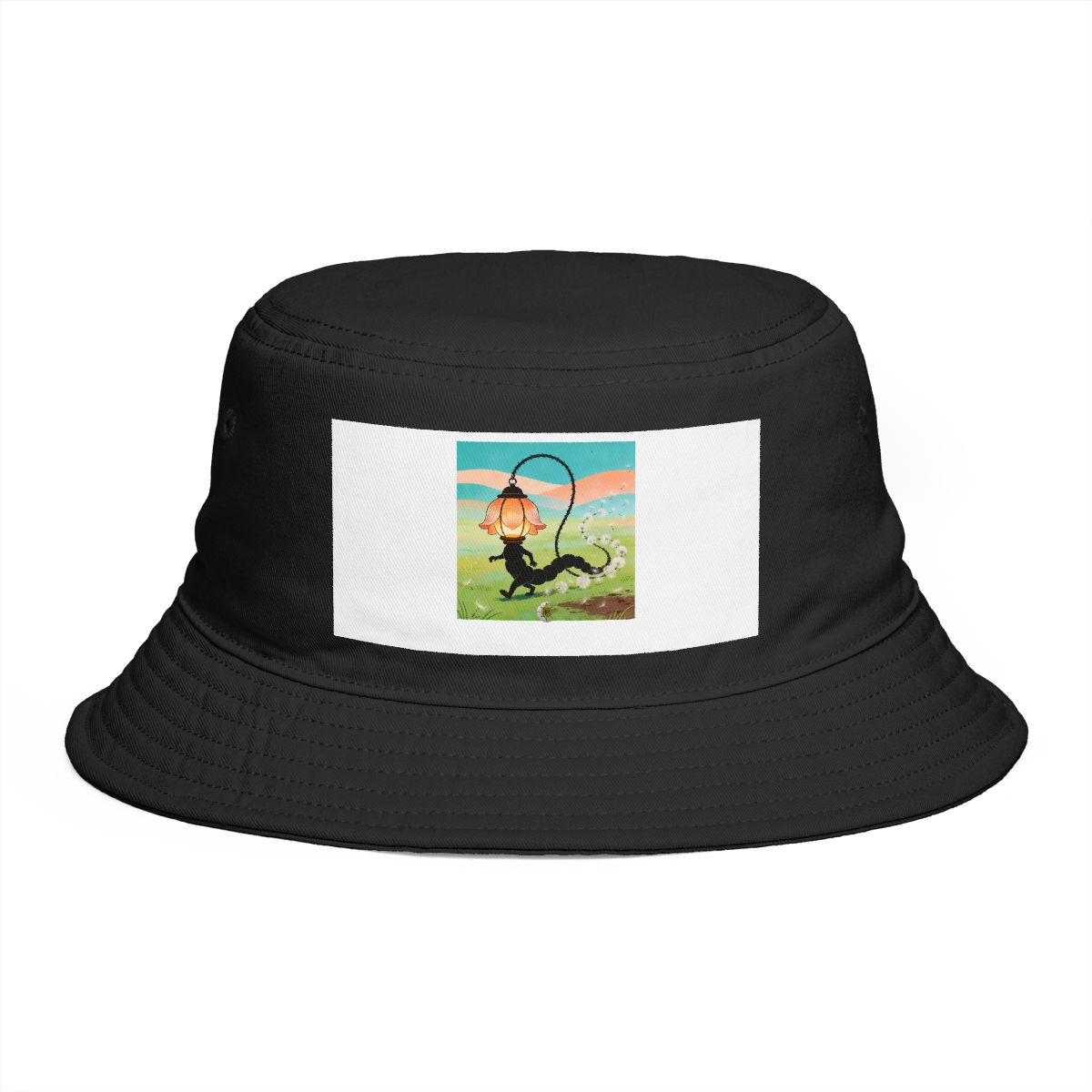 HD Lantern creature with petal gills following a looping trail of seed fluff Bucket Hat