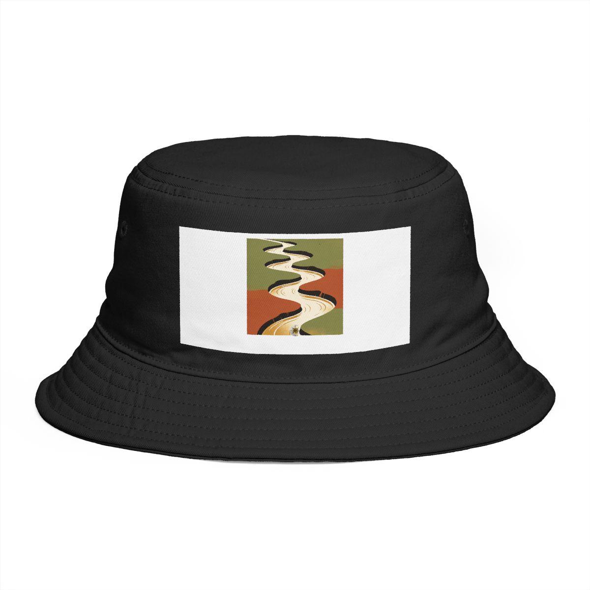 HD Meltwater channel reduced to elegant interlocking cut-shape curves Bucket Hat