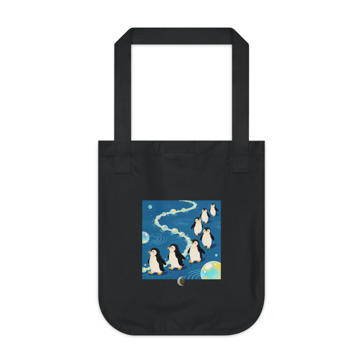 HD Bubbletrail Penguins Organic Canvas Tote