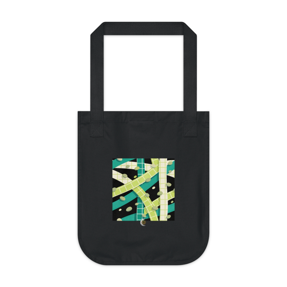 HD Teal Grid Organic Canvas Tote