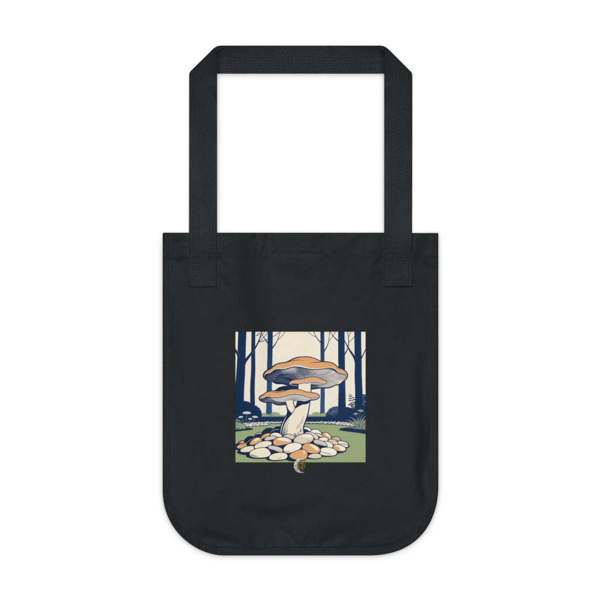 HD Bracket fungus rising from an island of smooth pebbles Organic Canvas Tote