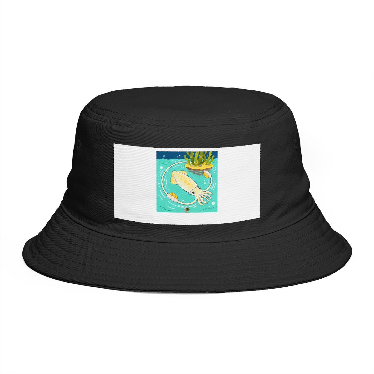 HD Cuttlefish circling a floating kelp island Bucket Hat