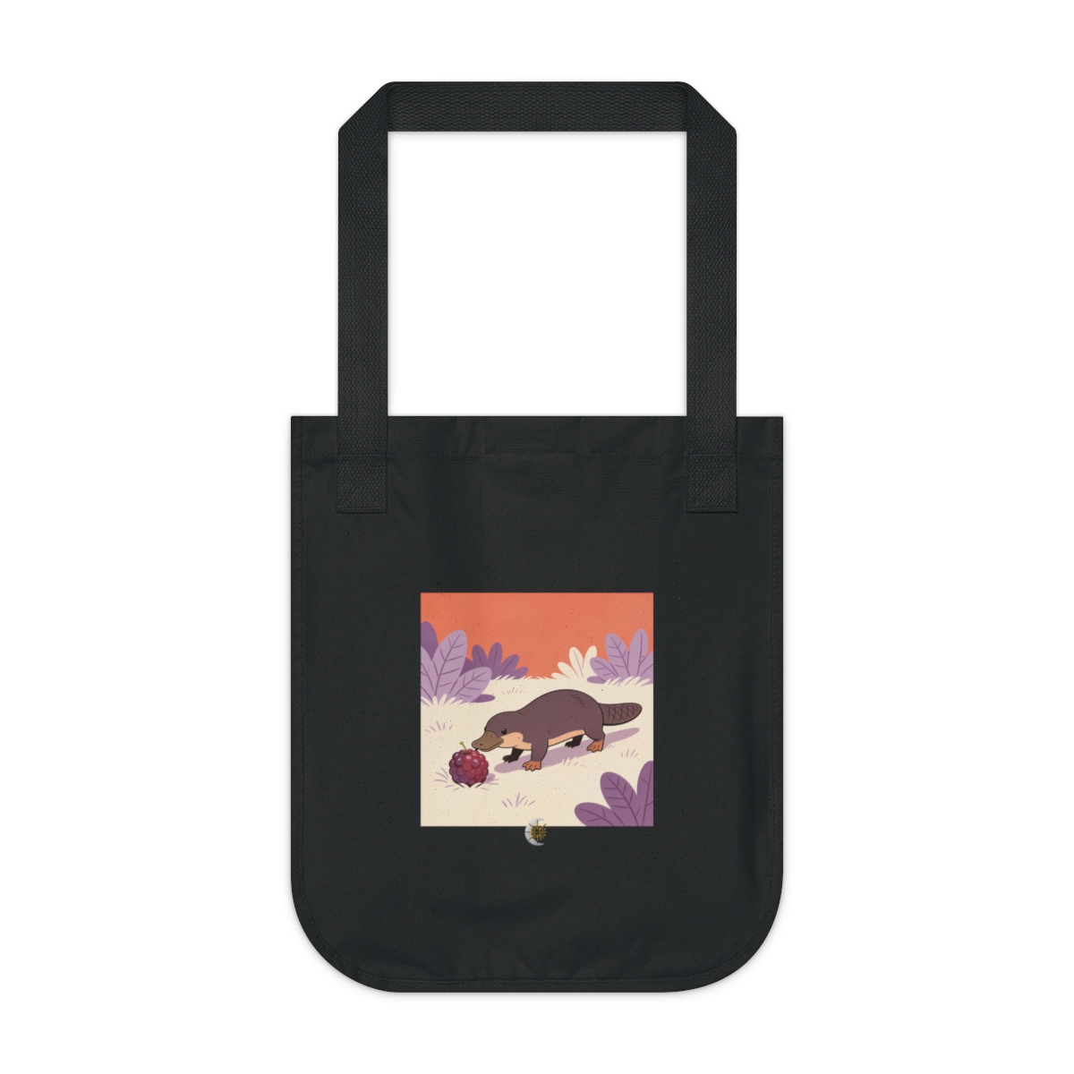 HD Platypus investigating an oversized berry Organic Canvas Tote