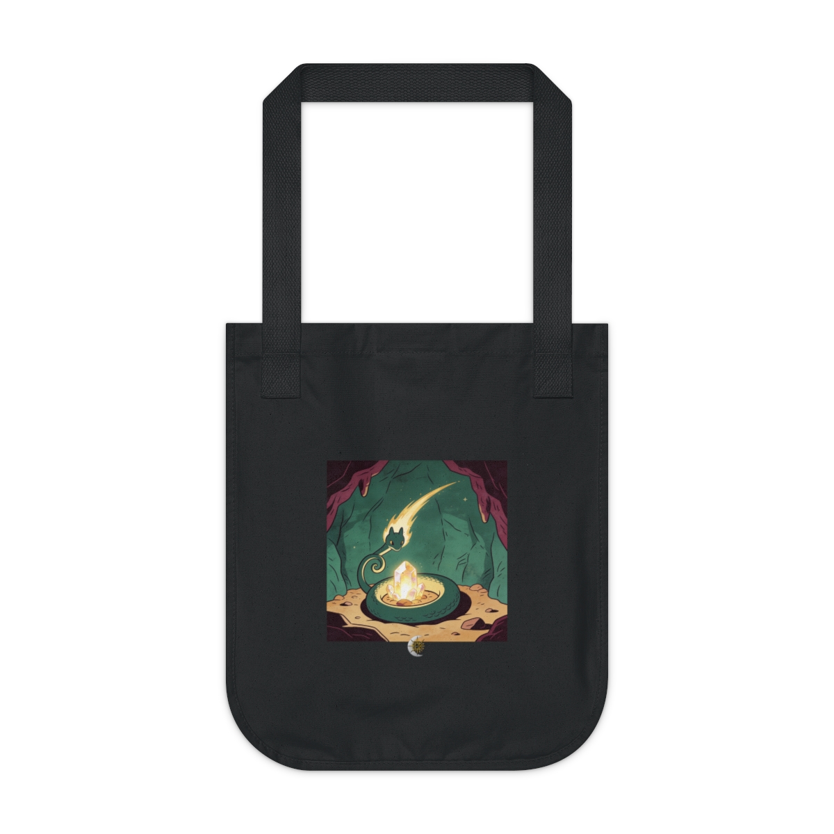 HD Comet creature with a curling tail curled beside a glowing mineral Organic Canvas Tote