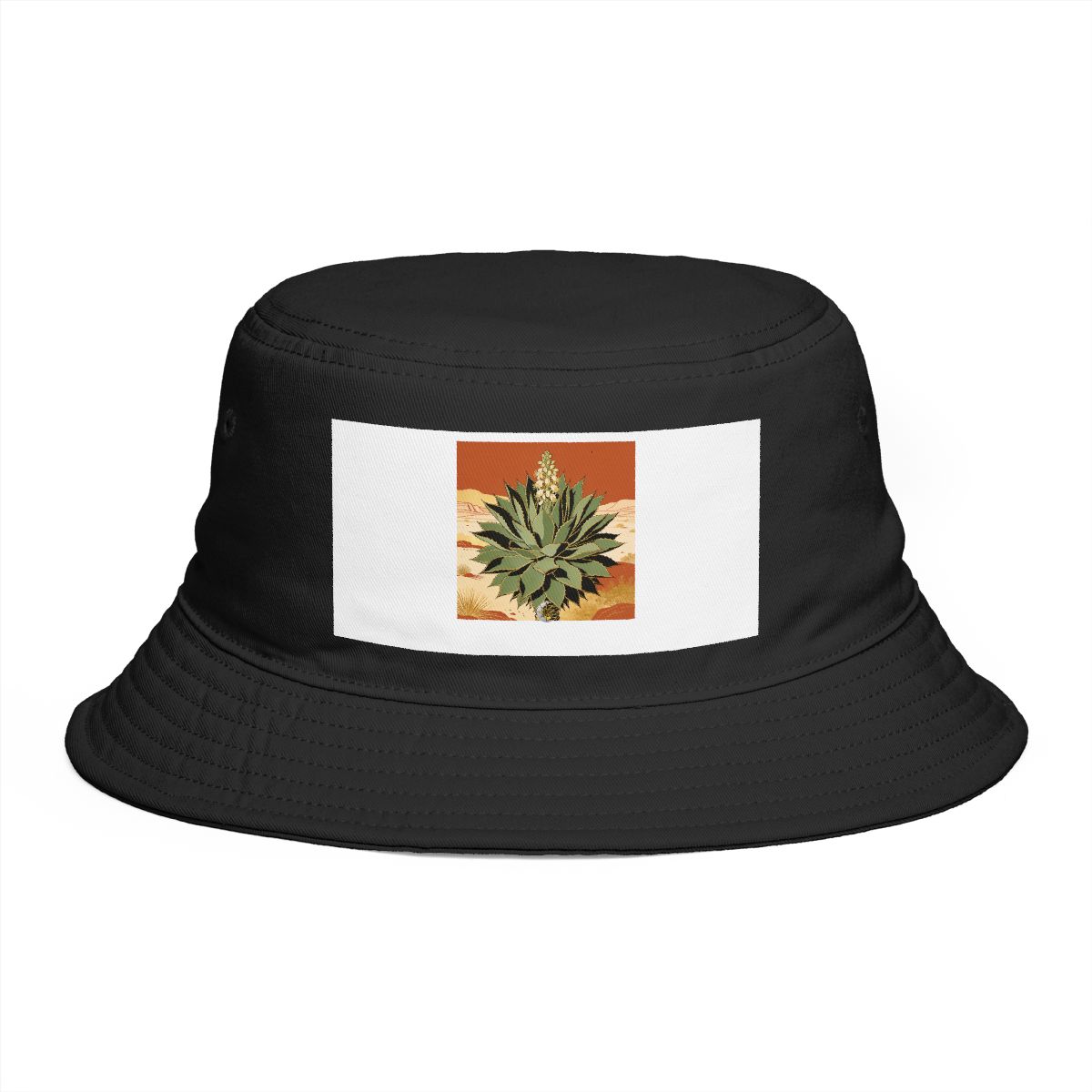 HD Flowering agave seen in a close radial growth study Bucket Hat