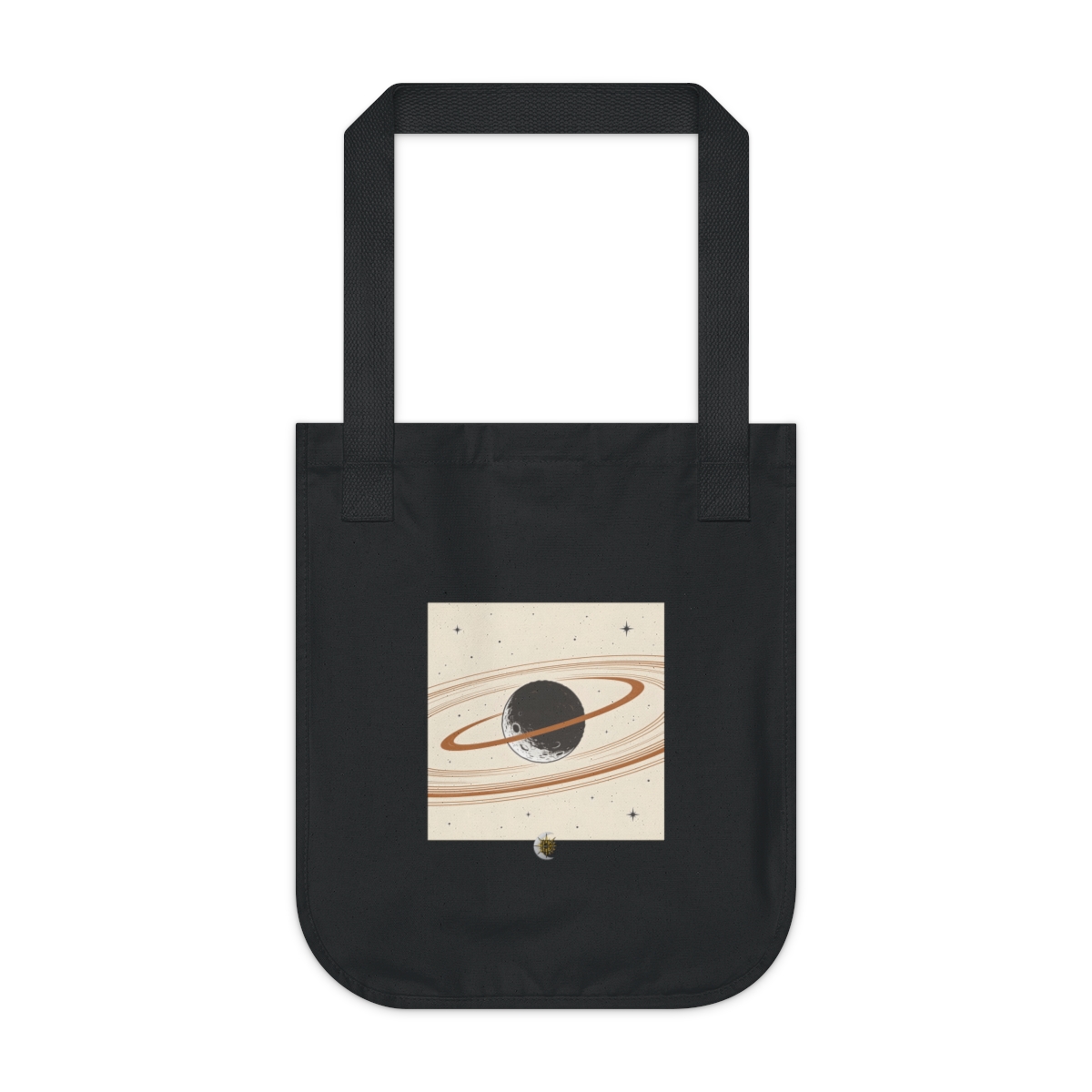 HD Copper Moon Rings Organic Canvas Tote