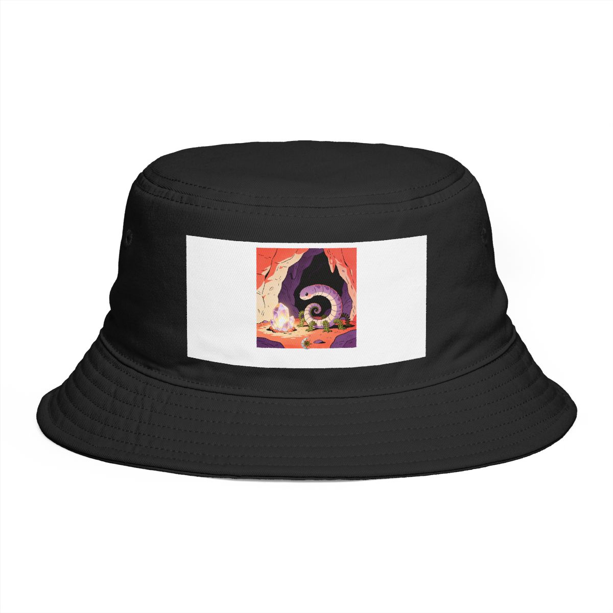 HD Ring creature with frond legs curled beside a glowing mineral Bucket Hat