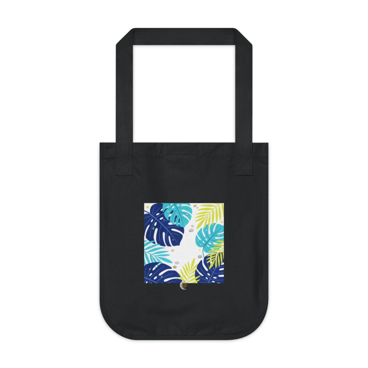 HD Bold tropical leaves with tiny decorative raindrops Organic Canvas Tote