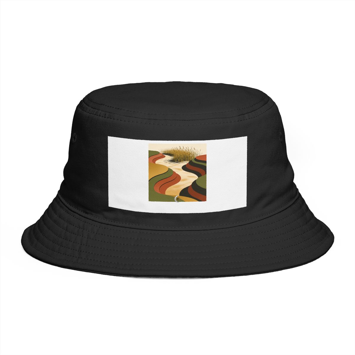 HD Sandy reed inlet reduced to stacked rounded color planes Bucket Hat