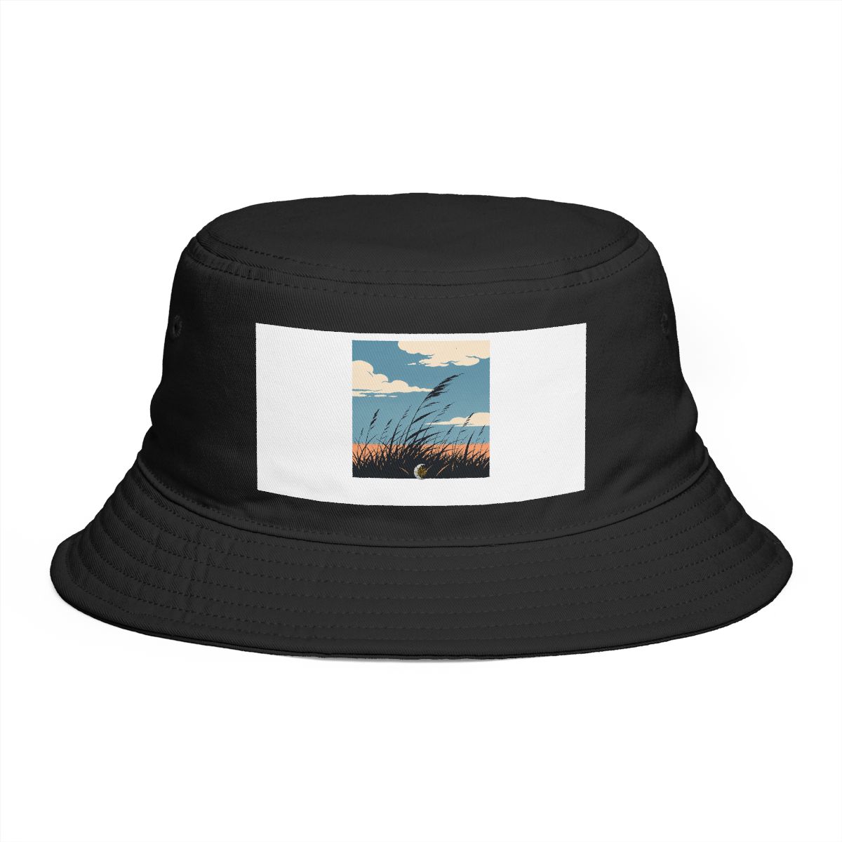 HD Windswept meadow crossed by a gentle diagonal breeze Bucket Hat