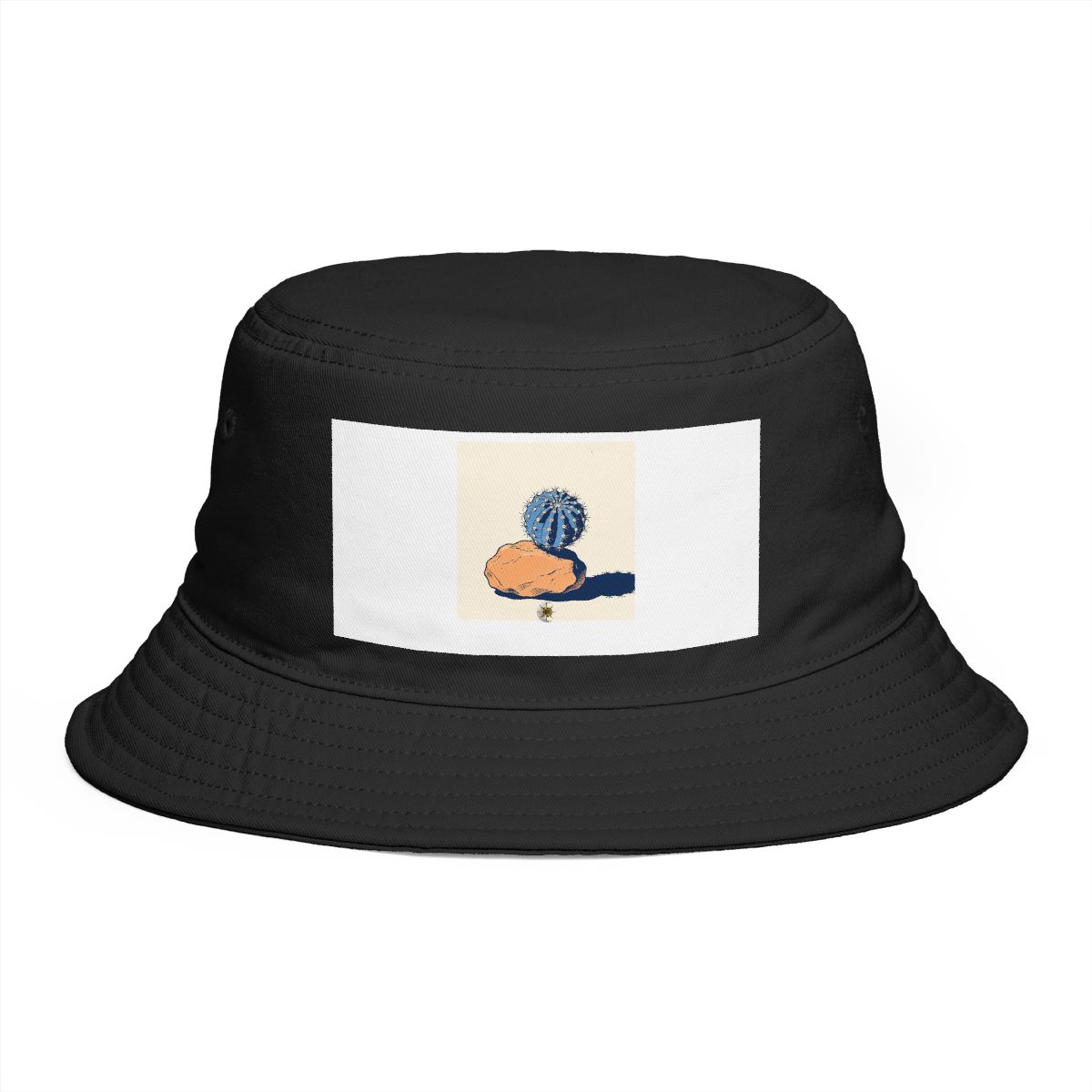 HD Round euphorbia balanced beside an irregular clay-colored rock Bucket Hat