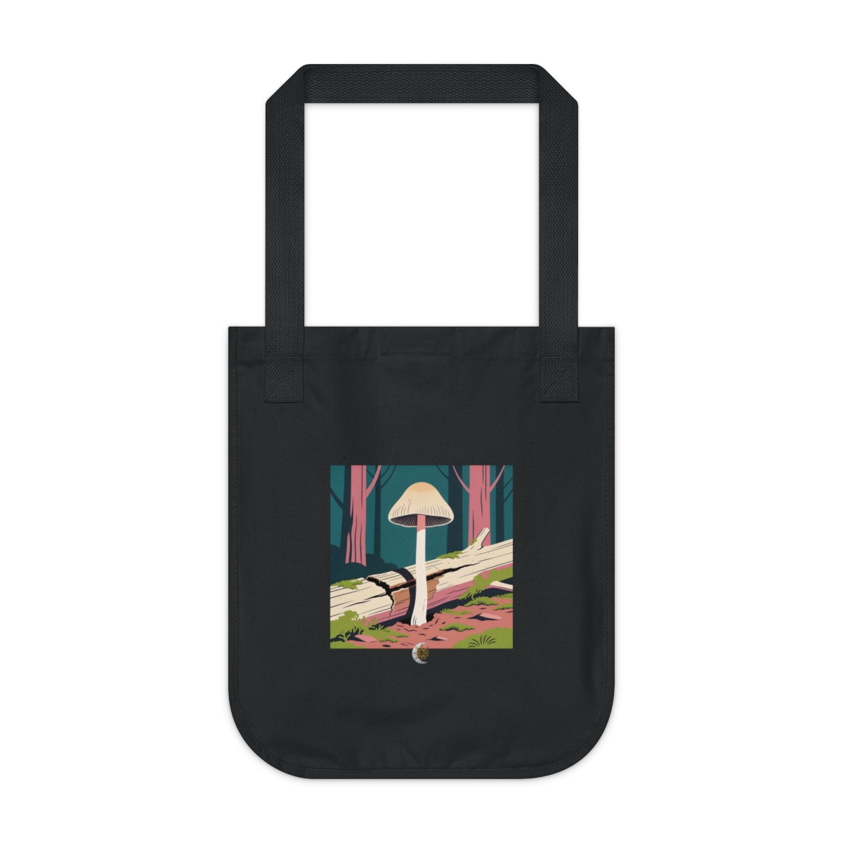 HD Inkcap growing through a split fallen branch Organic Canvas Tote