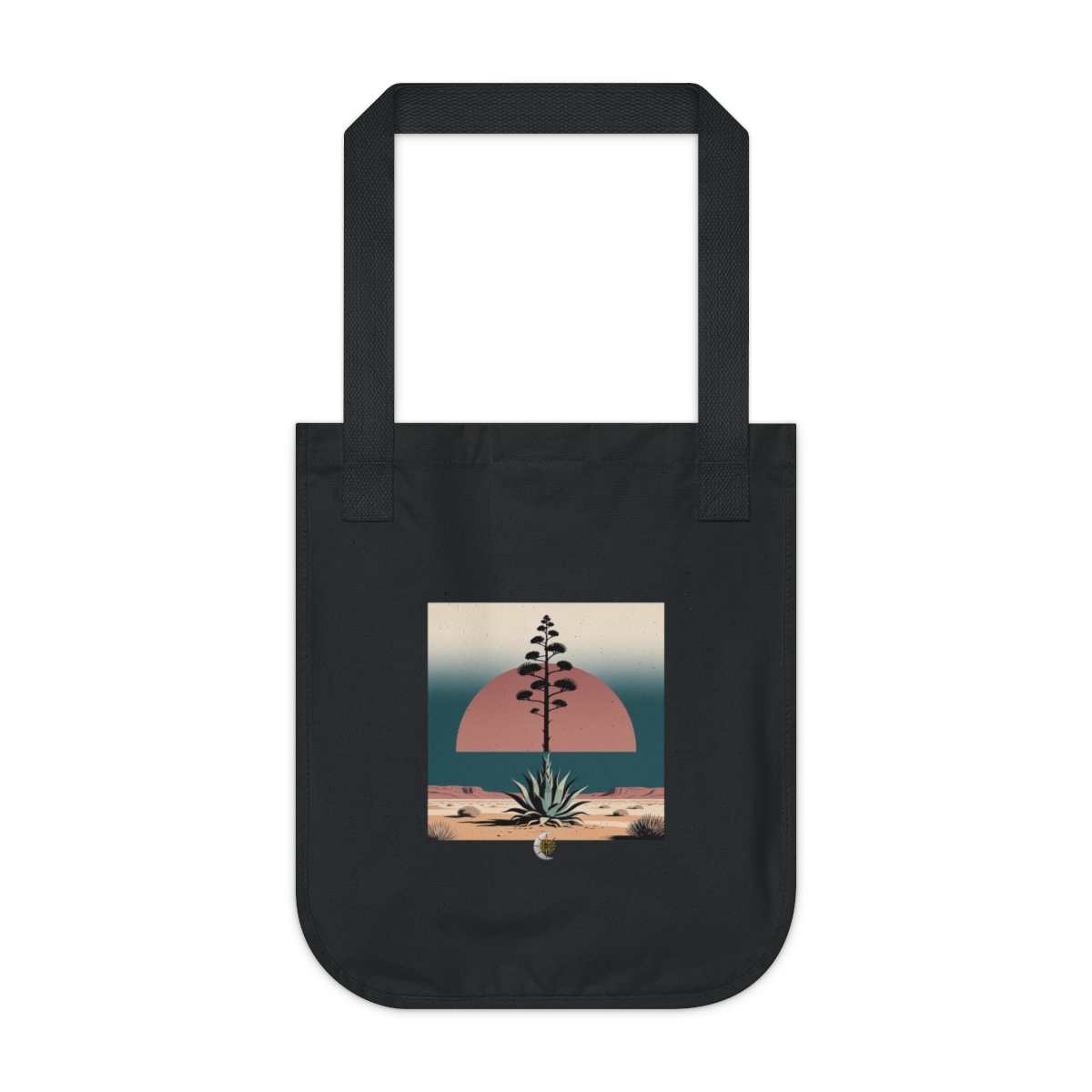 HD Flowering agave crossing a large semicircle of dusk sky Organic Canvas Tote
