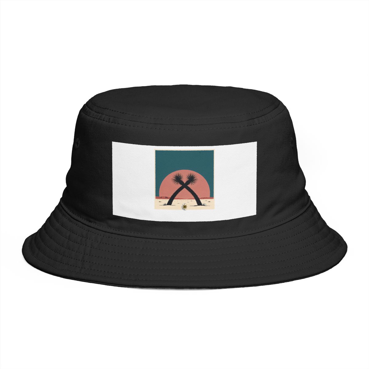 HD Yucca crown crossing a large semicircle of dusk sky Bucket Hat