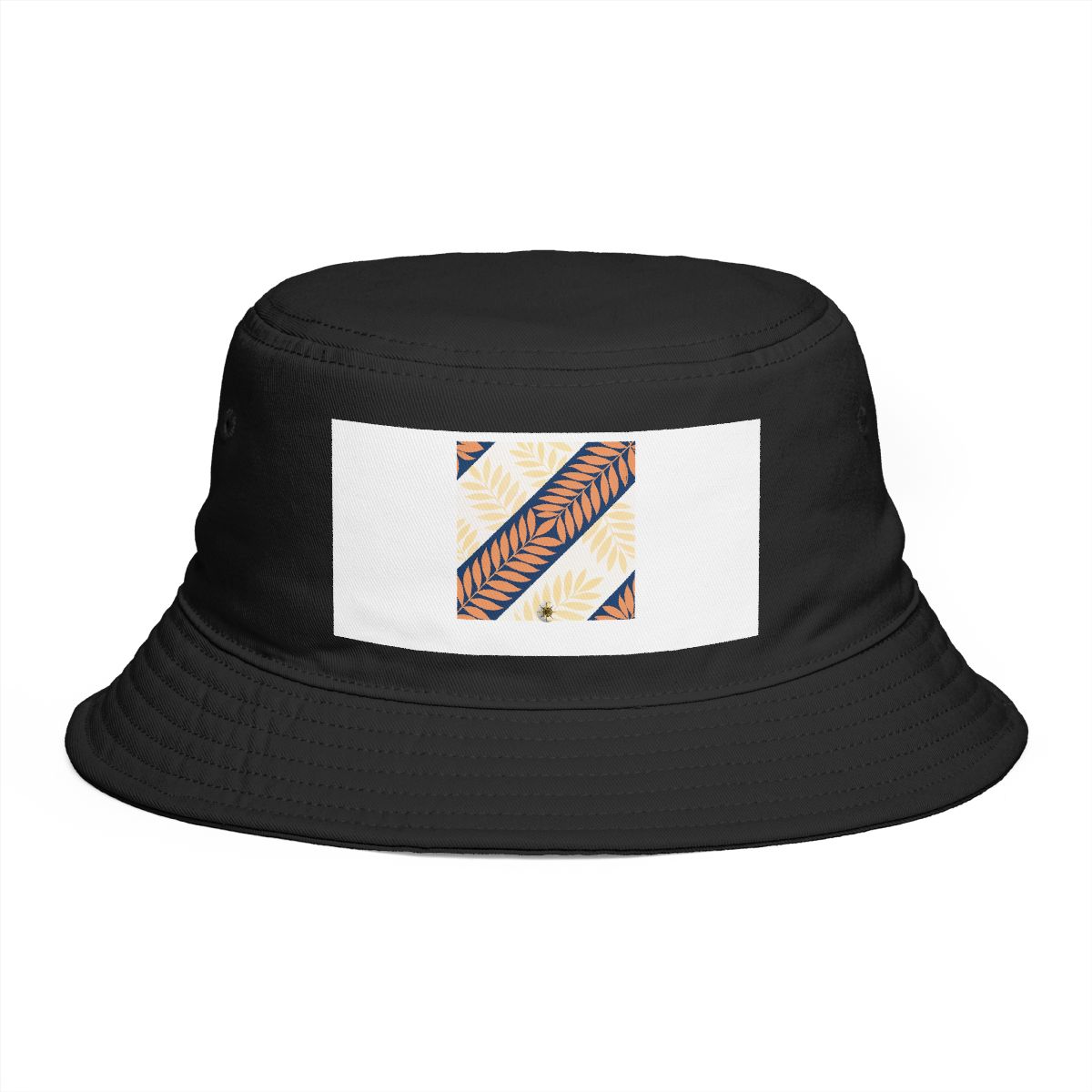 HD Folded leaf silhouettes gathering into a broad diagonal band Bucket Hat
