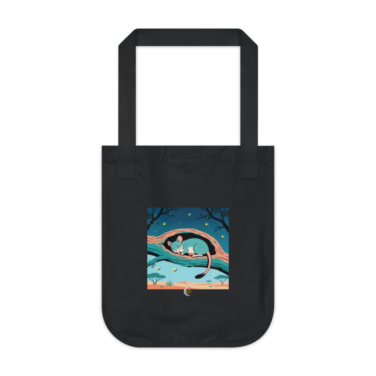 HD Jerboa napping inside a curved hollow branch Organic Canvas Tote
