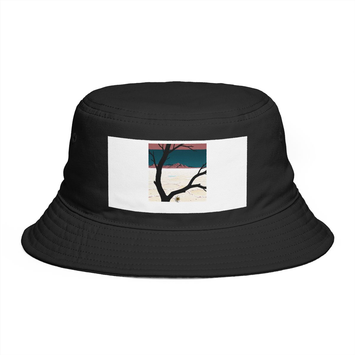 HD Salt flat framed by one foreground branch Bucket Hat