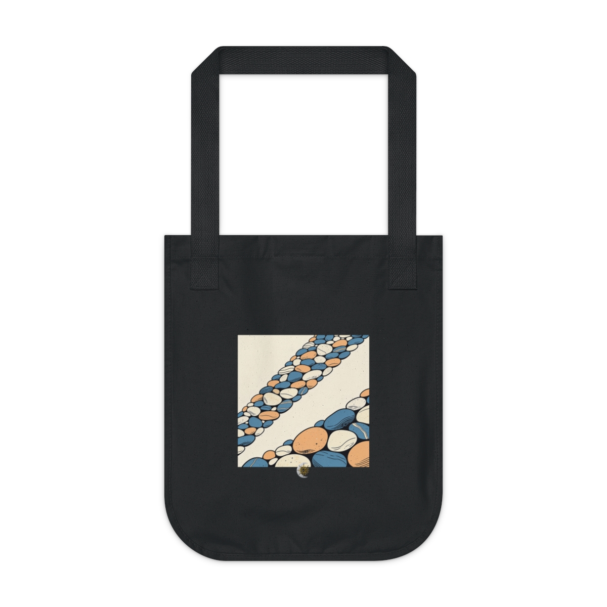 HD Smooth beach stones gathering into a broad diagonal band Organic Canvas Tote
