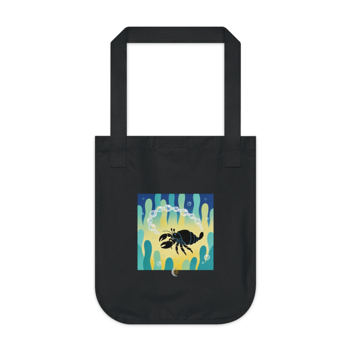 HD Bubble Trail Hermit Crab Organic Canvas Tote