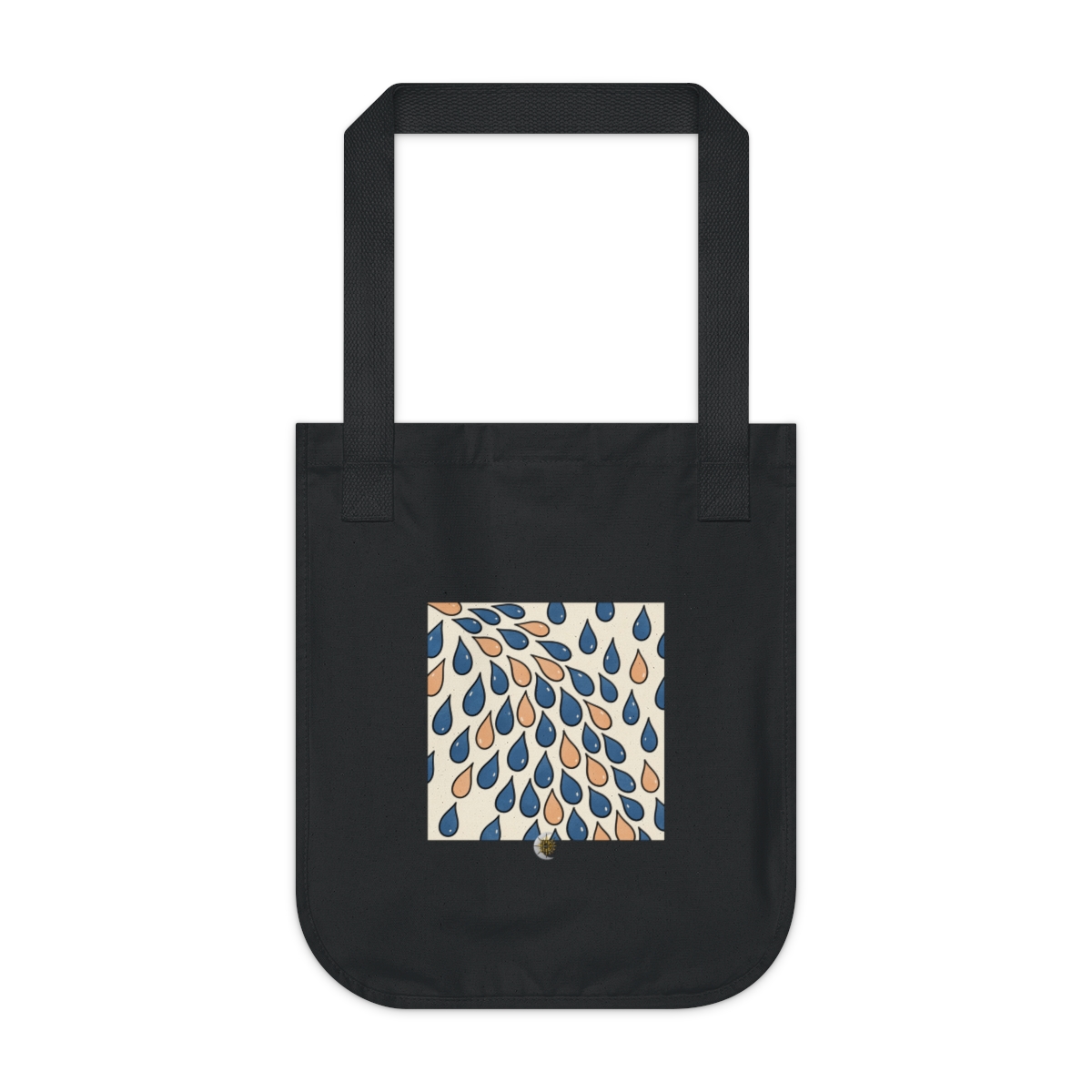 HD Uneven raindrop ovals gathering into a broad diagonal band Organic Canvas Tote