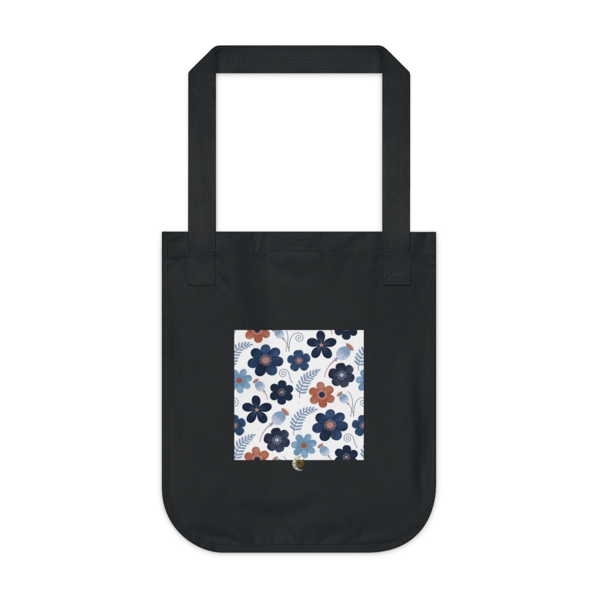HD Midnight Meadow Florals Organic Canvas Tote