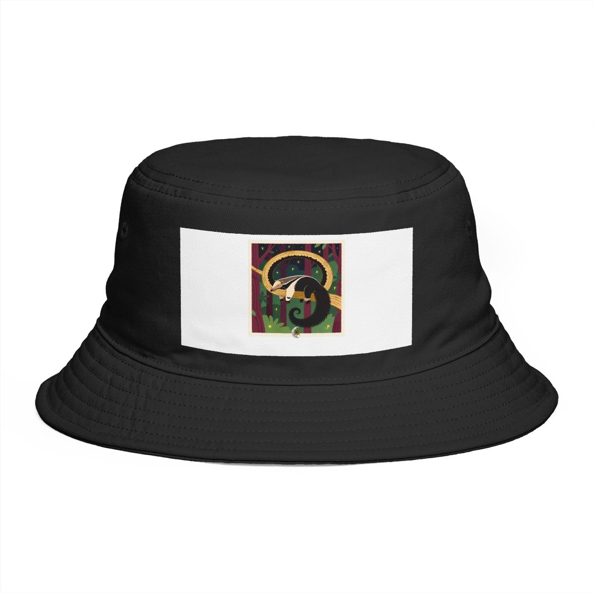 HD Anteater napping inside a curved hollow branch Bucket Hat