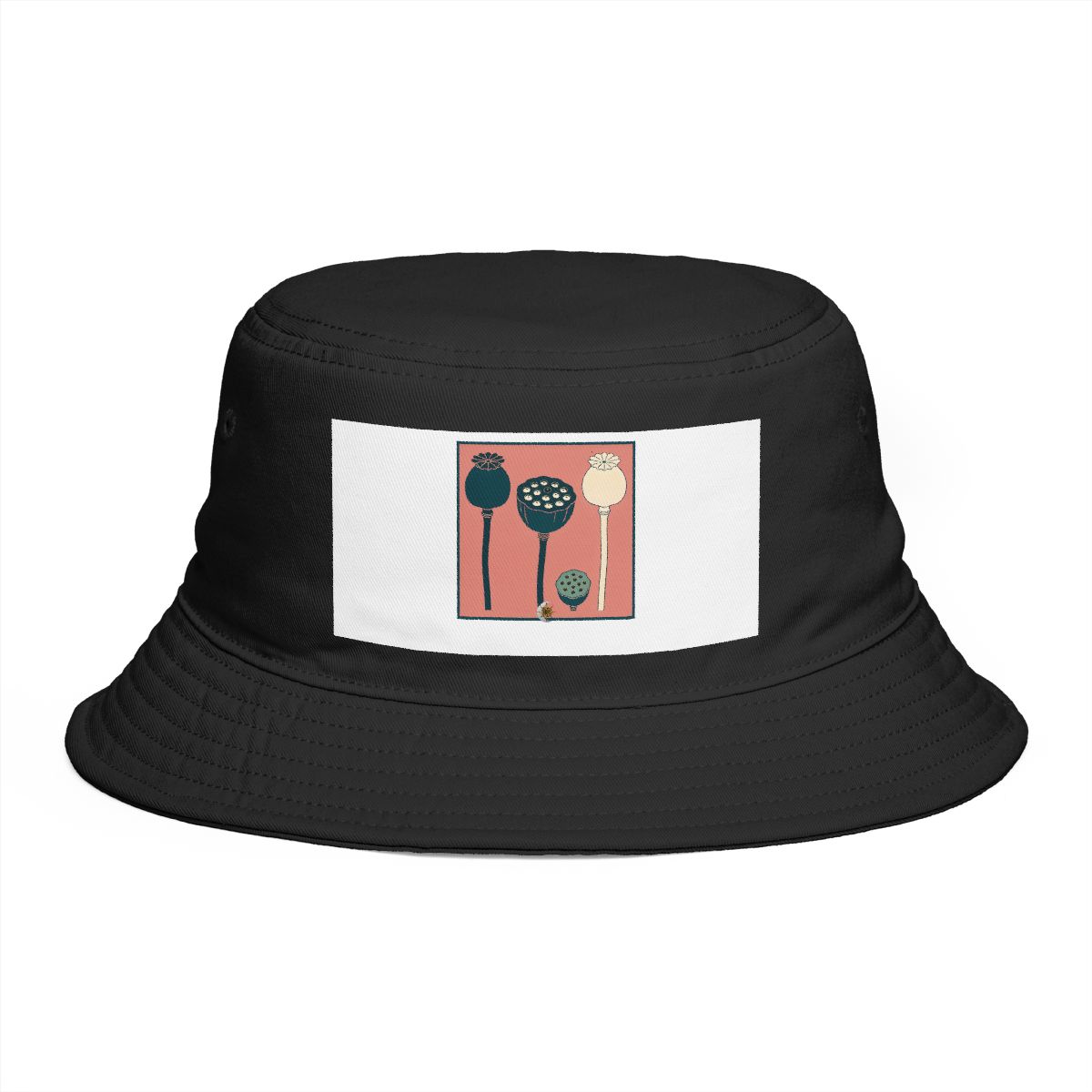 HD Lotus seed head arranged as three distinct growth stages Bucket Hat