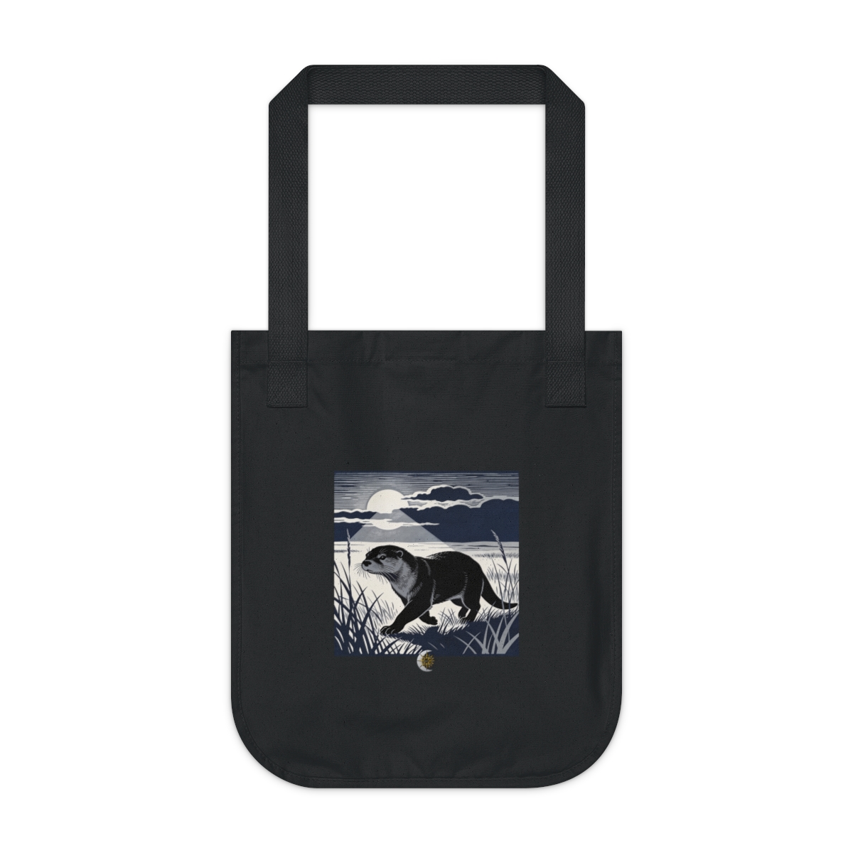 HD River otter moving diagonally through tall grass Organic Canvas Tote