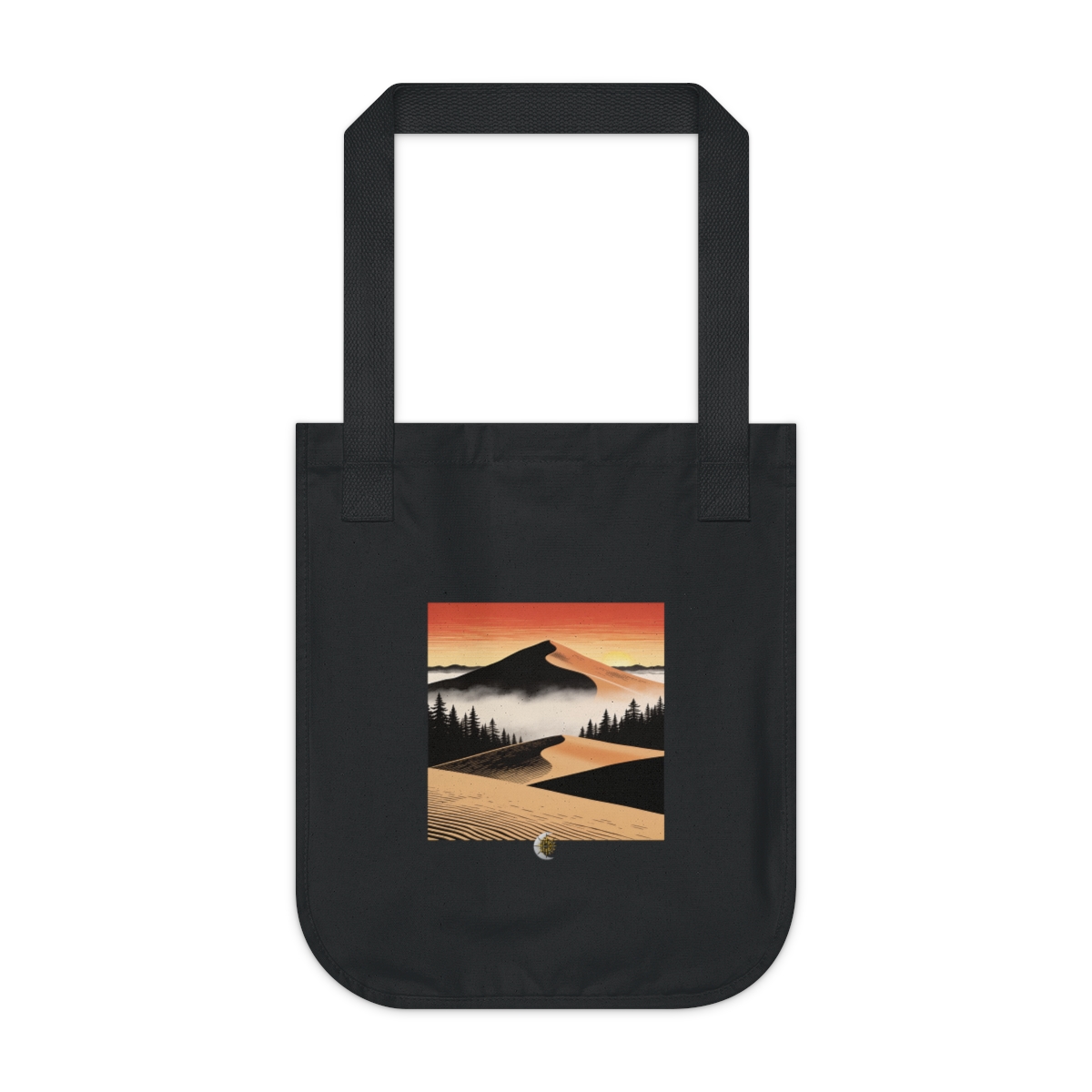 HD Dune crest rising above a broad belt of fog Organic Canvas Tote