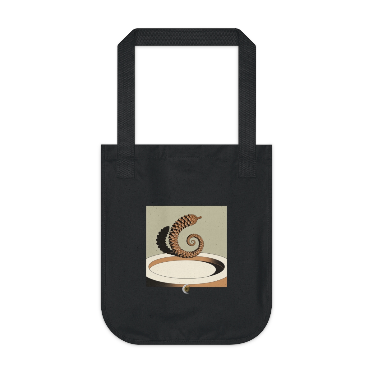 HD Pine-cone spiral arching across a rounded pool of open space Organic Canvas Tote