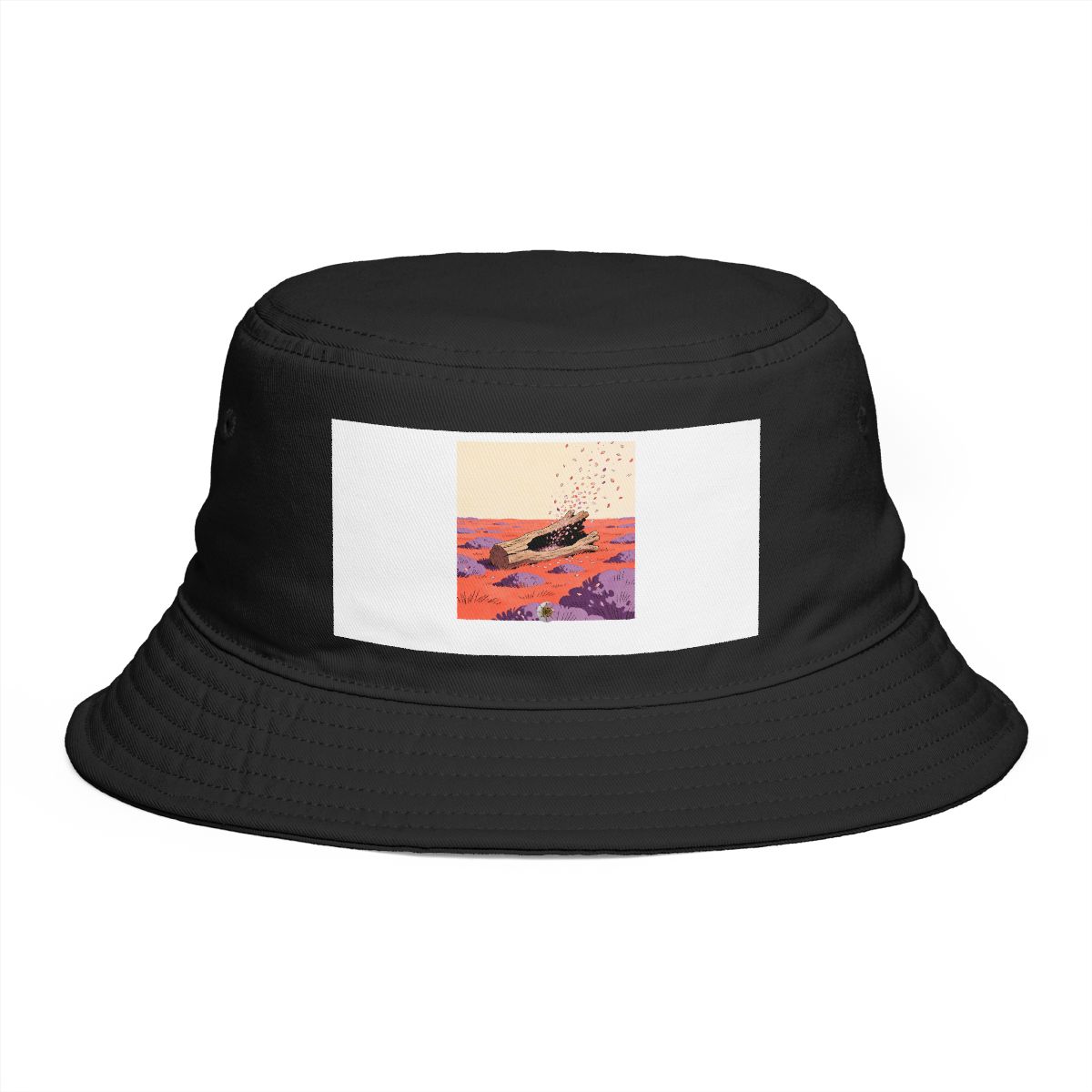 HD Driftwood nook receiving a shower of falling petals Bucket Hat