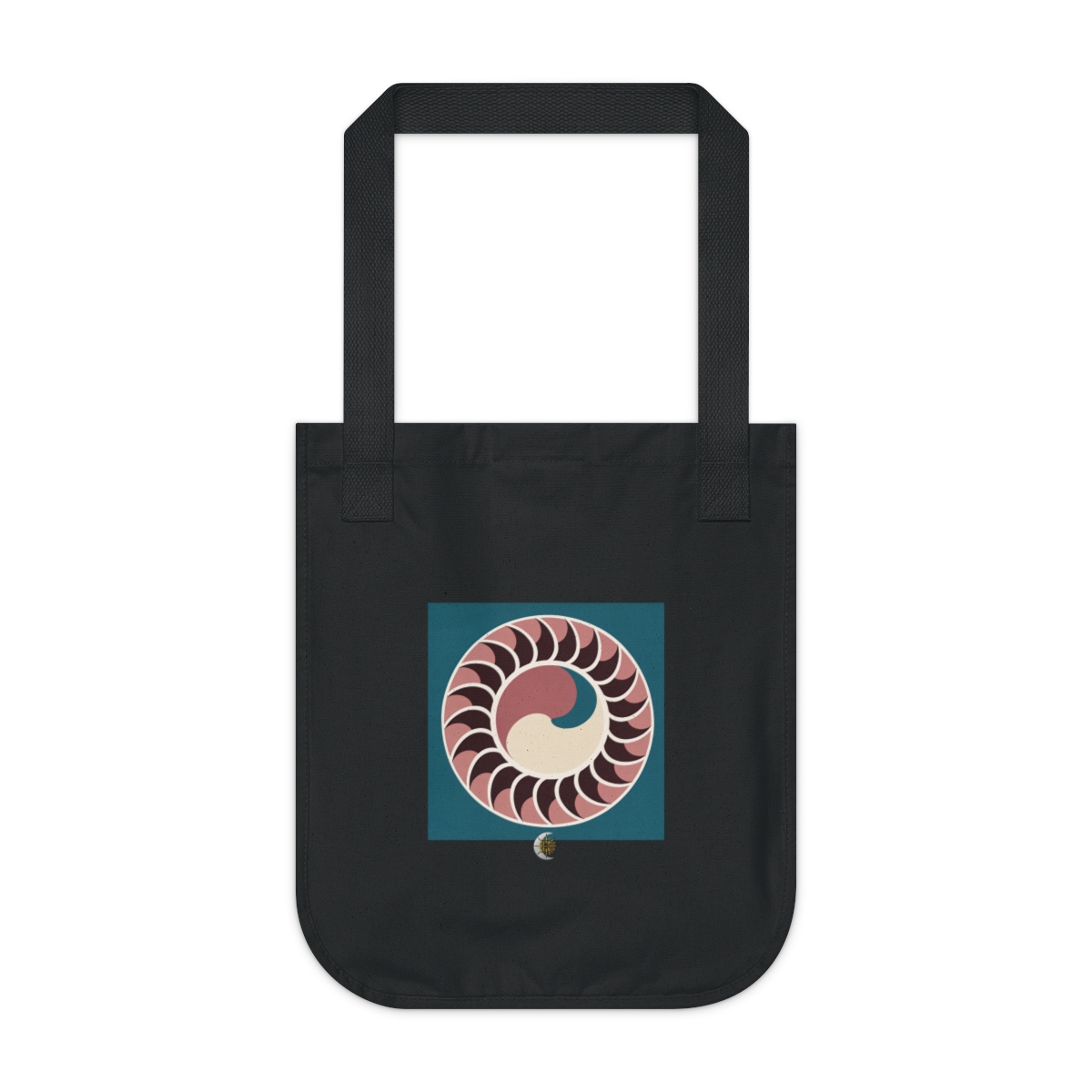 HD Shell-section spirals opening outward from an off-center quiet region Organic Canvas Tote