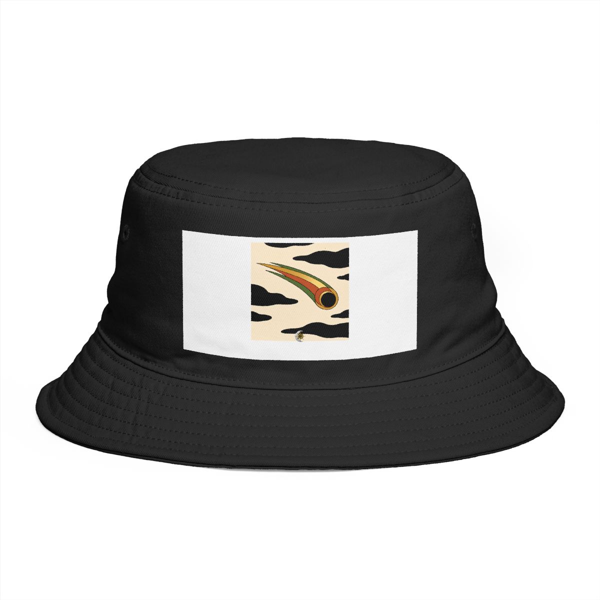 HD Ribbon-tailed comet arranged as overlapping flat color shapes Bucket Hat