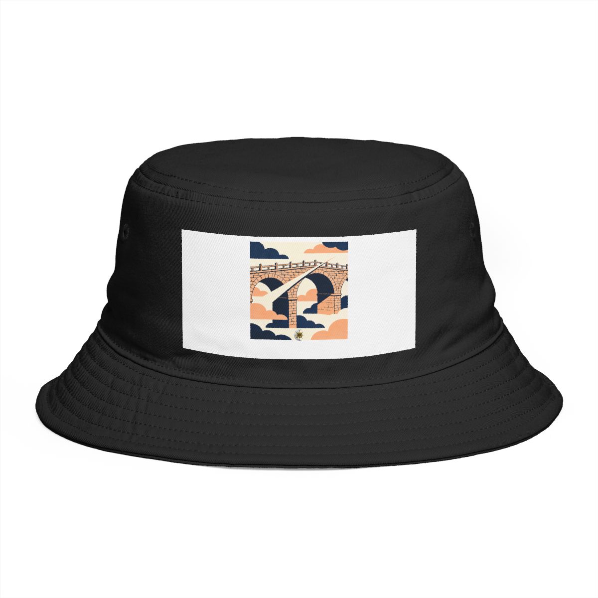 HD Stone footbridge crossed by a gentle diagonal breeze Bucket Hat