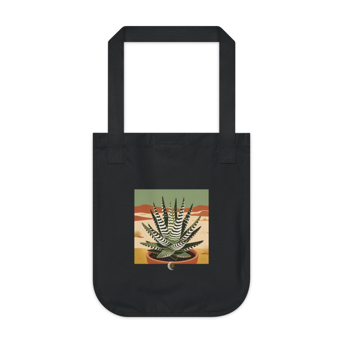 HD Zebra haworthia seen in a close radial growth study Organic Canvas Tote