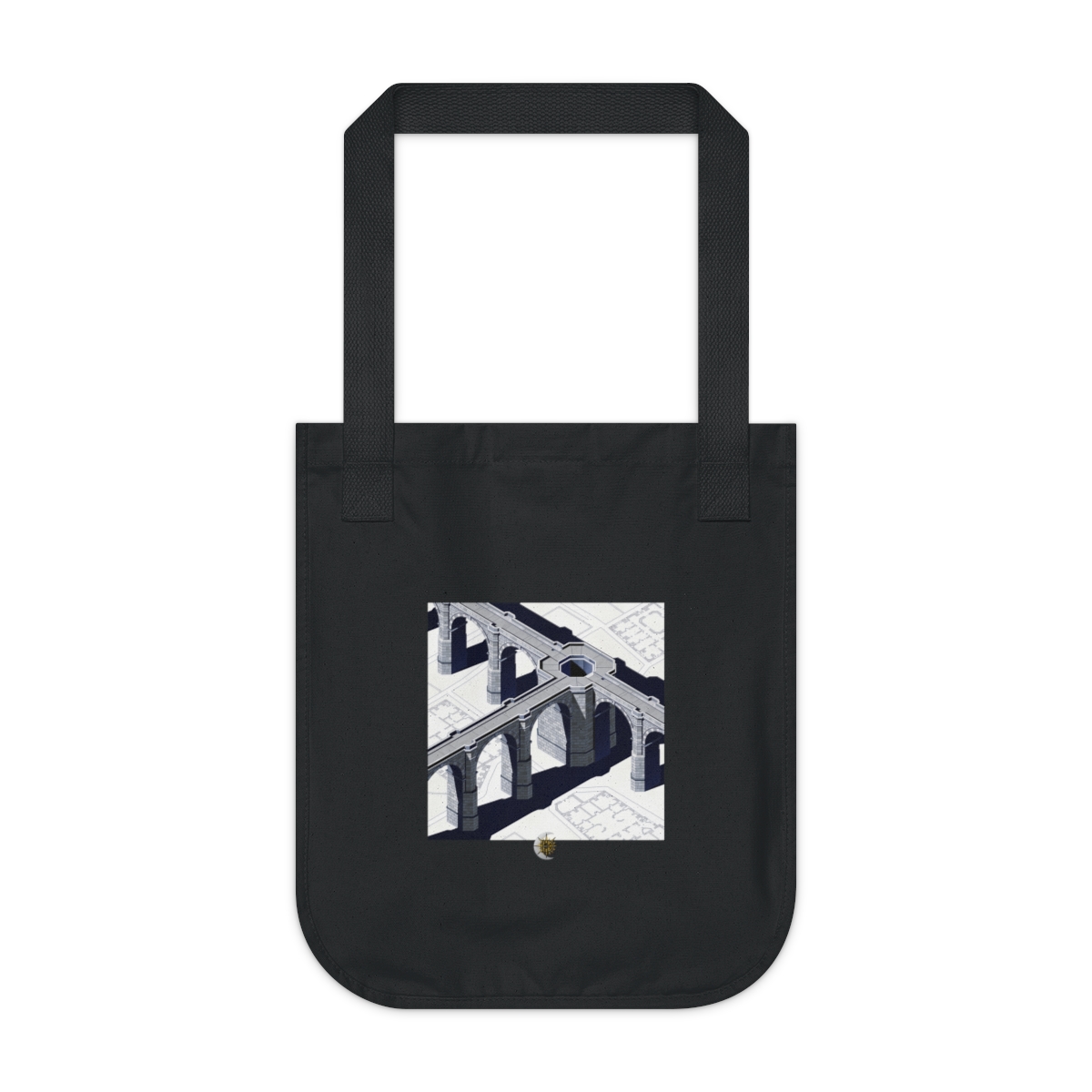 HD Stone viaduct seen directly above as interlocking masses and voids Organic Canvas Tote