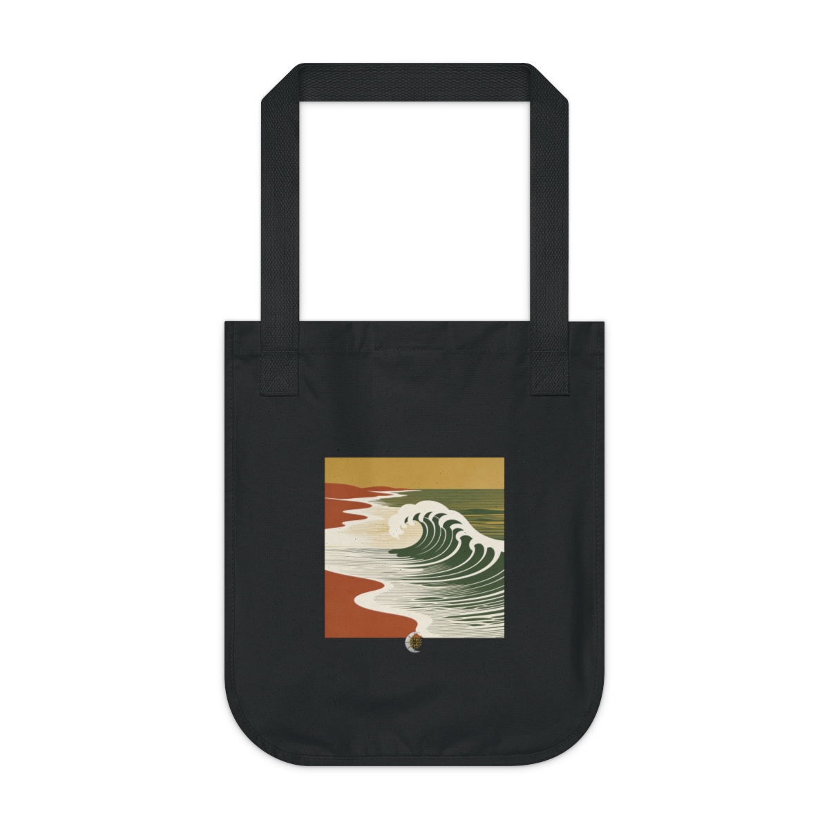 HD Breaking shore wave reduced to elegant interlocking cut-shape curves Organic Canvas Tote