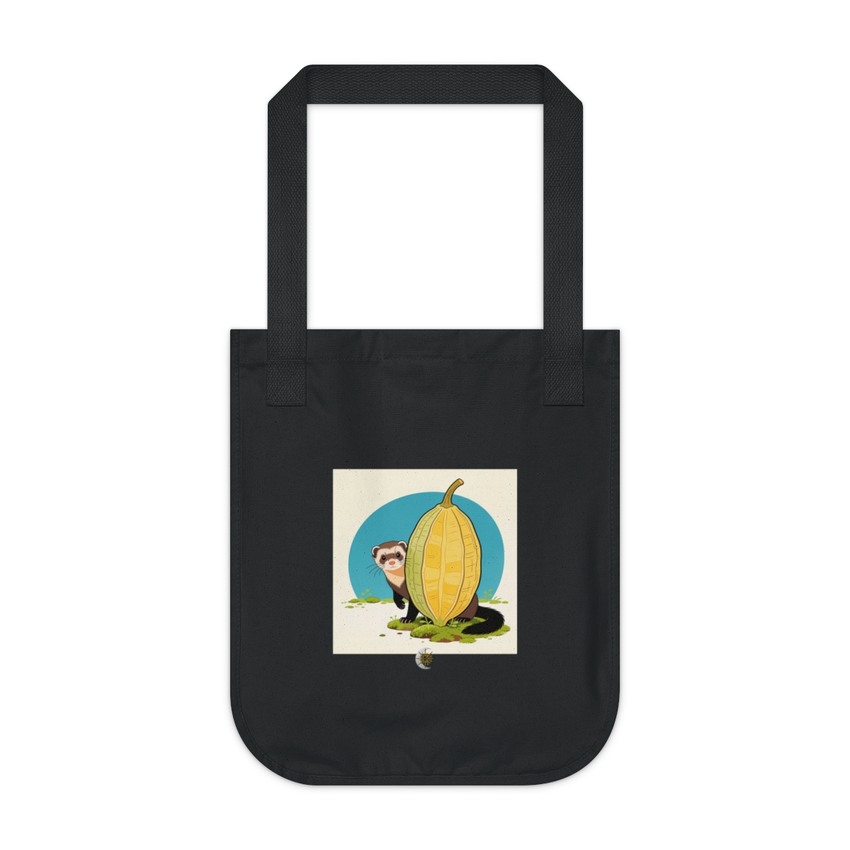 HD Ferret peeking around a giant seedpod Organic Canvas Tote