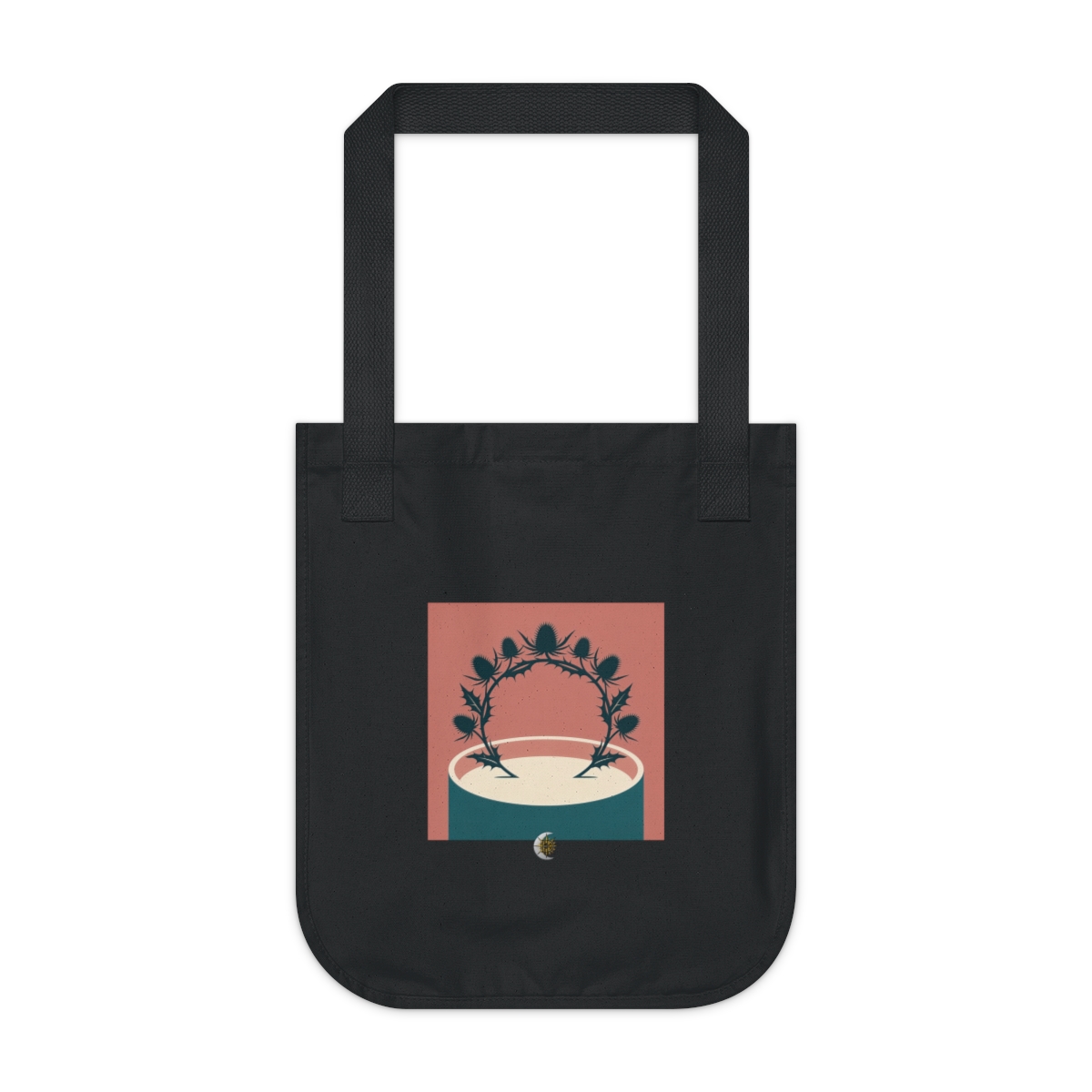 HD Thistle crown arching across a rounded pool of open space Organic Canvas Tote