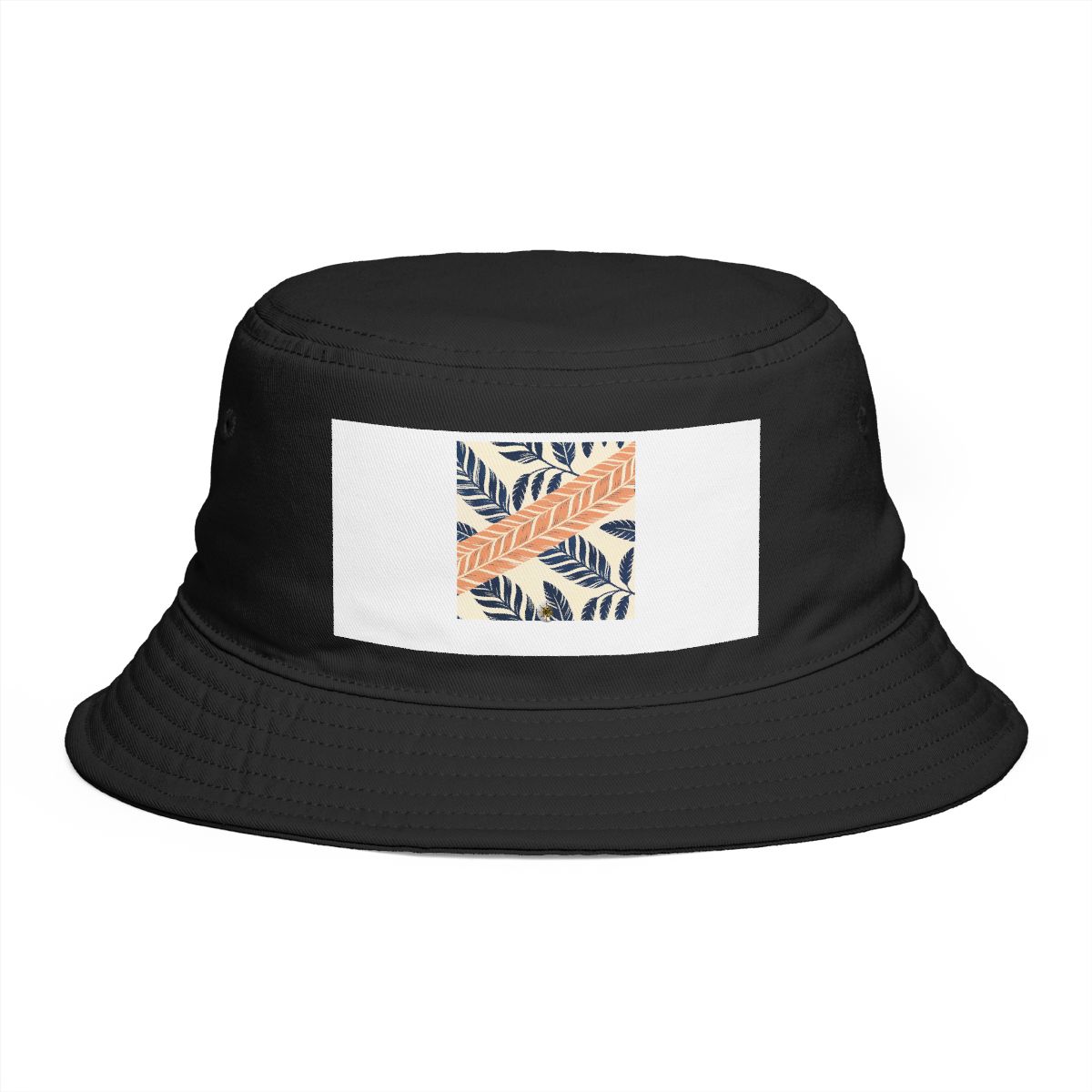 HD Feather-barb shapes gathering into a broad diagonal band Bucket Hat