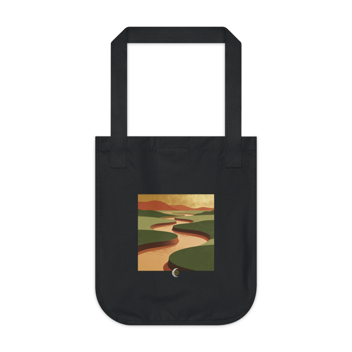 HD Tea-colored river reduced to stacked rounded color planes Organic Canvas Tote