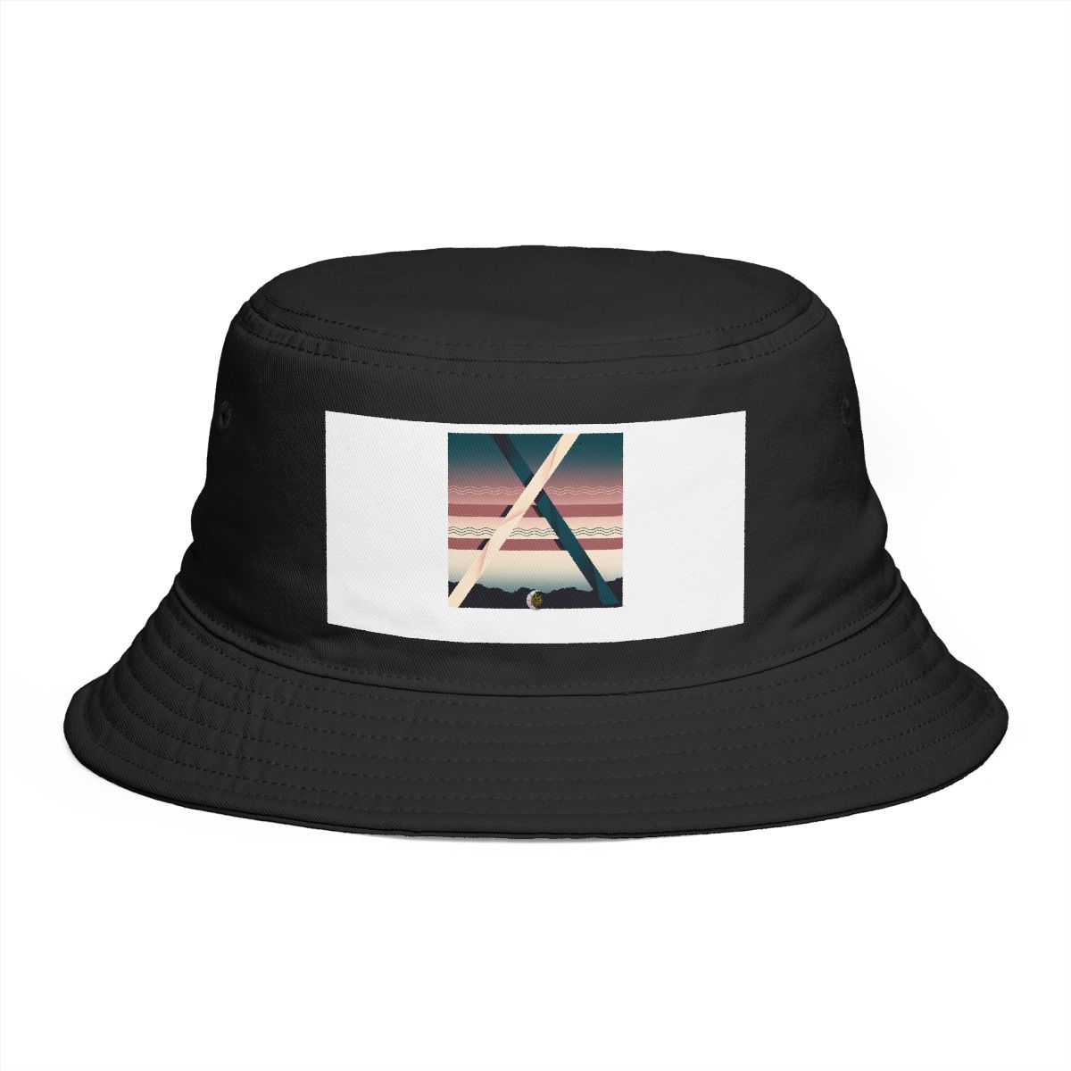 HD Aurora ribbons crossed by three parallel wave lines Bucket Hat