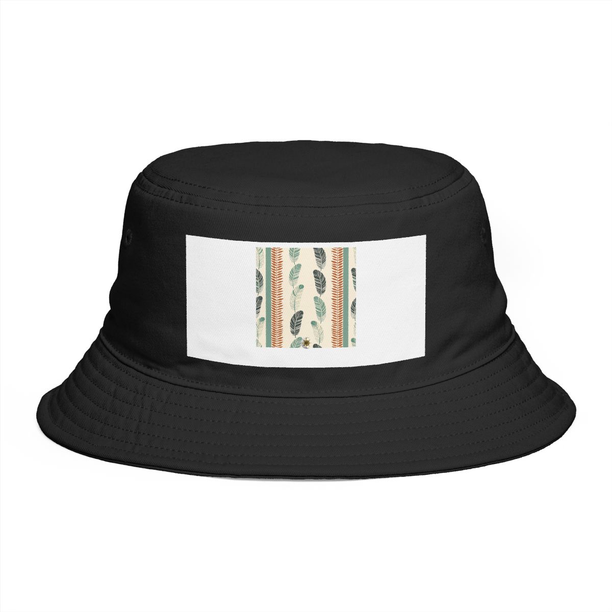 HD Feather-barb shapes alternating dense clusters with empty lanes Bucket Hat
