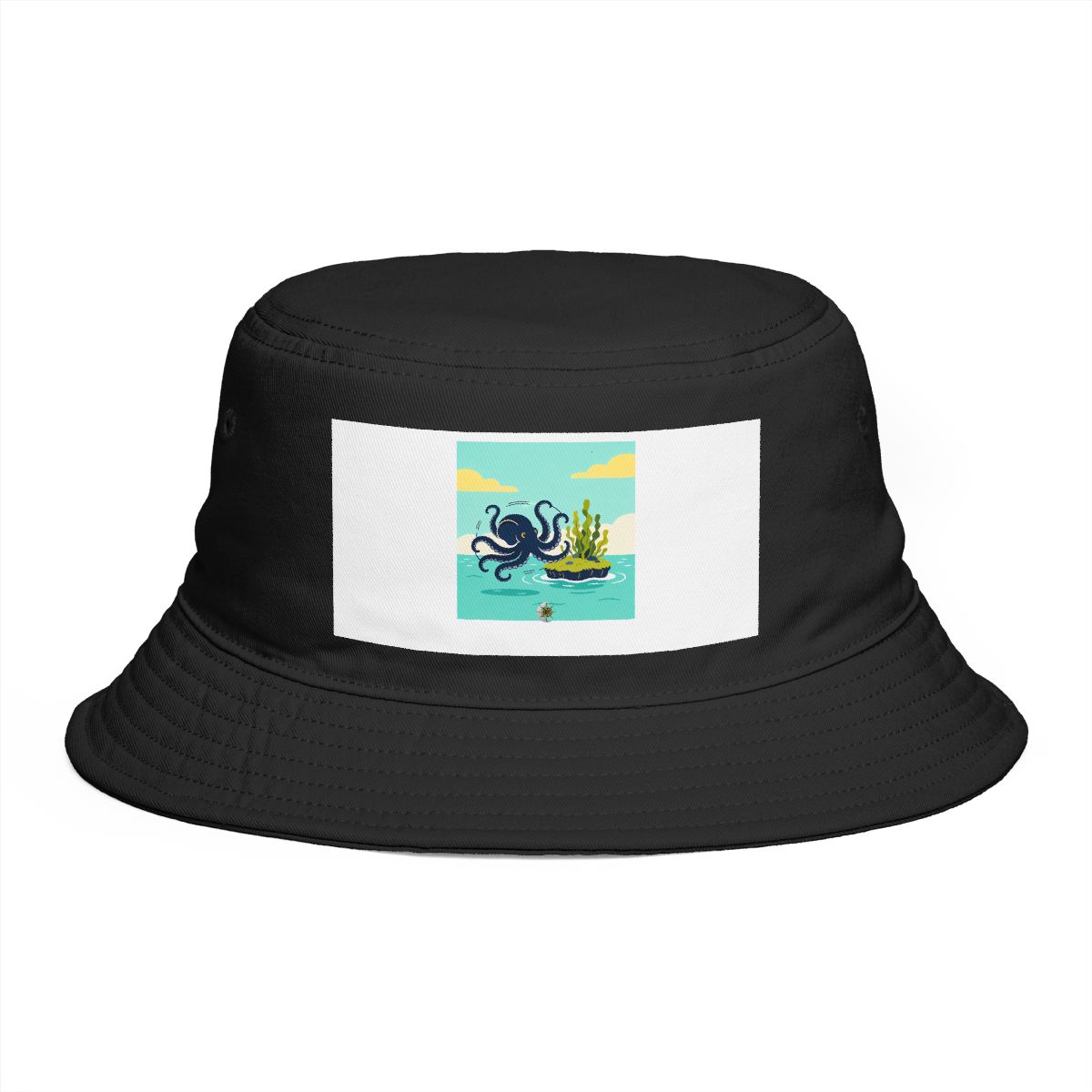 HD Dumbo octopus circling a floating kelp island Bucket Hat