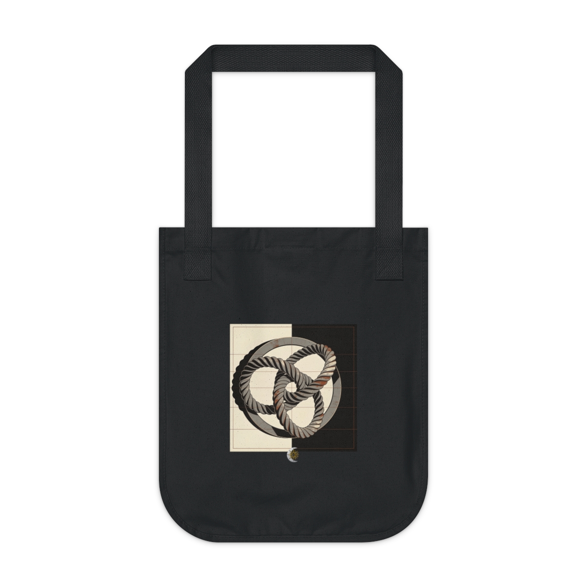 HD Wave-interference knot wrapped into an interrupted circular rhythm Organic Canvas Tote